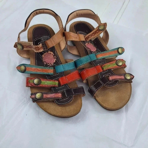 L'ARTISTE Spring Step Gipsy Multicolor Genuine Leather 36 (US 5 1/2 to 6)Sandals - Picture 3 of 12
